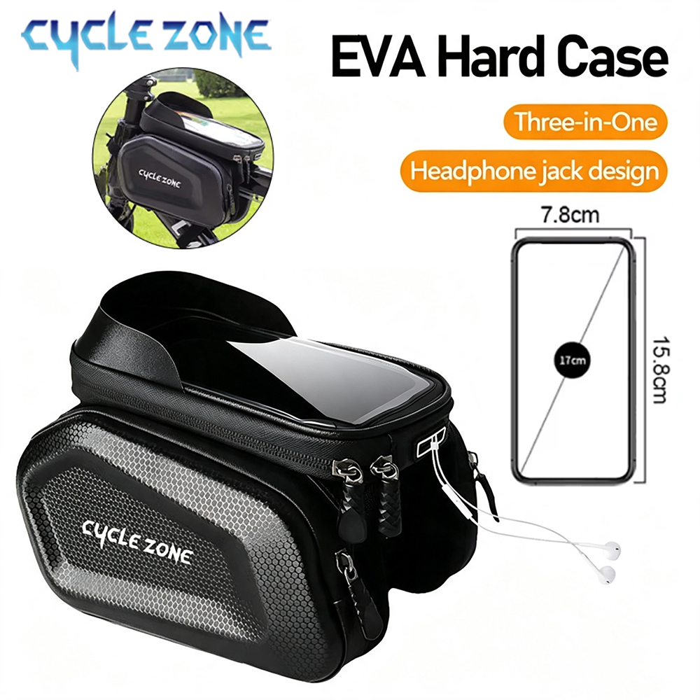 Phone Zone Accessories & Repair - กระเป๋าจักรยานหน้าจอสัมผัสกันน้ําเคสโทรศัพท์ผู้ถือจักรยานกรอบด้านหน้าจักรยานเก็บท่อด้านบนกระเป๋าOrganizerขี่จักรยานอุปกรณ์เสริม
