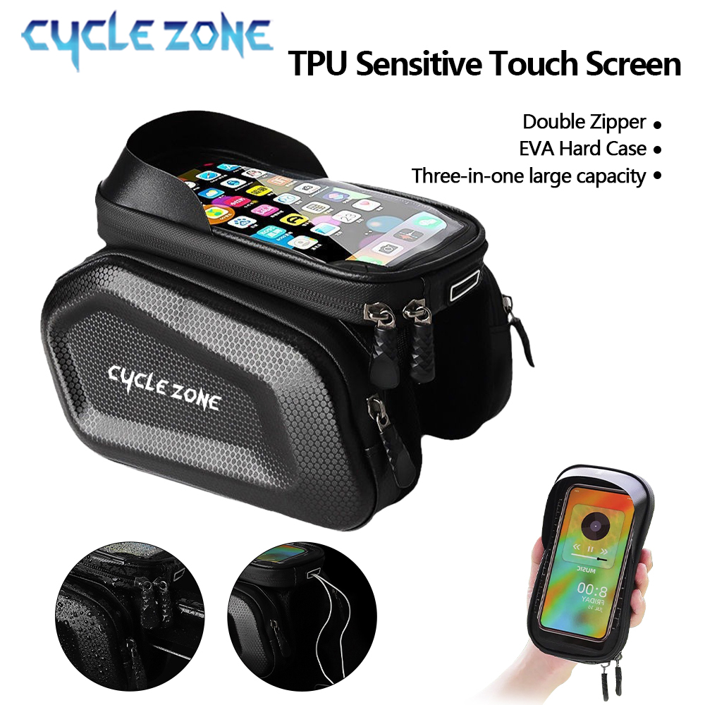 Phone Zone Accessories & Repair - กระเป๋าโทรศัพท์จักรยานจักรยานด้านบนกรอบท่อด้านหน้ากระเป๋าขี่จักรยานด้านหน้ากระเป๋าหน้าจอสัมผัสแผนที่ MTB จักรยานเสือภูเขากระเป๋าโทรศัพท์อุปกรณ์เสริม