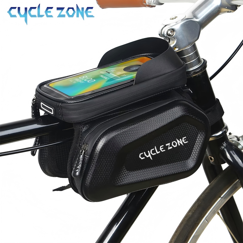 Phone Zone Accessories & Repair - กระเป๋าใส่โทรศัพท์แบบหน้าจอสัมผัสสำหรับจักรยานขนาดใหญ่ กระเป๋าติดเฟรมจักรยานเสือภูเขา กระเป๋าเก็บของสำหรับจักรยาน อุปกรณ์เสริมสำหรับการปั่นจักรยาน